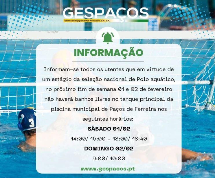 Paços de Ferreira recebe Seleção Nacional de Polo Aquático